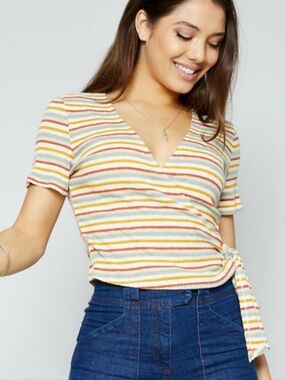 Sadie & Sage Harmony Stripe Wrap Top